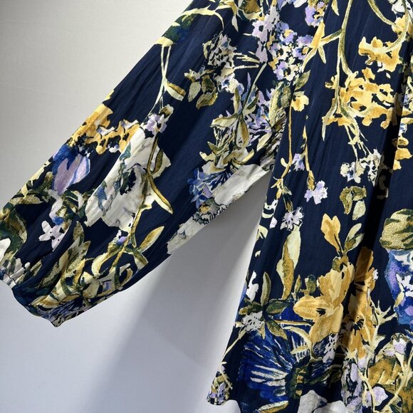 Chicos Women's Blouse Top XL Colorful Floral Pullover Raglan Long Sleeve Tunic - Picture 4 of 6